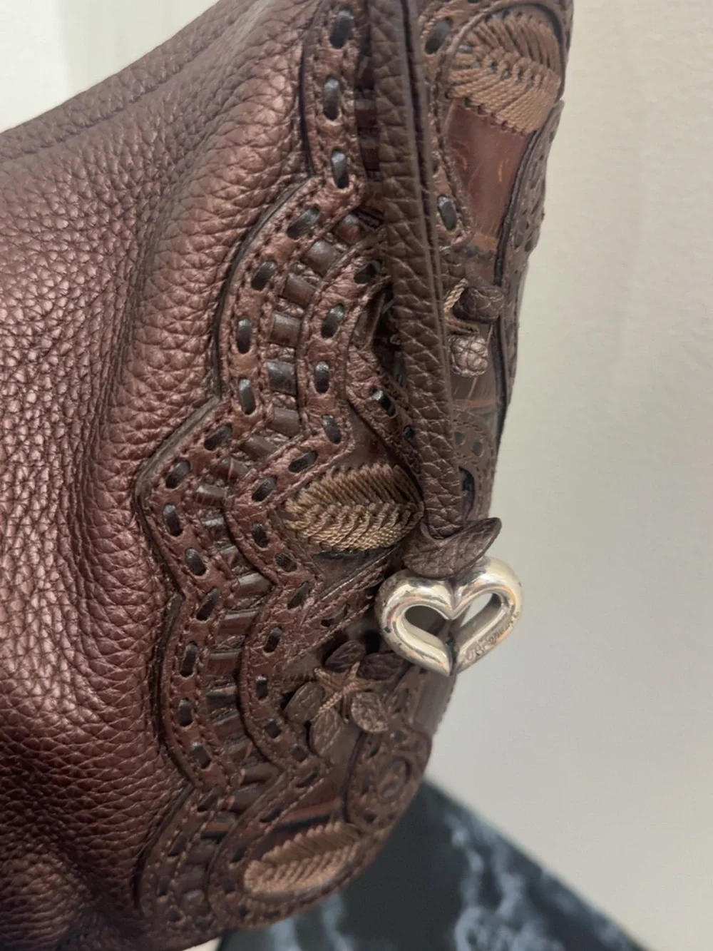 BRIGHTON HANDBAG MASTERPIECE BROWN NIKKI LEATHER SHOULDER BAG AUTHENTIC
